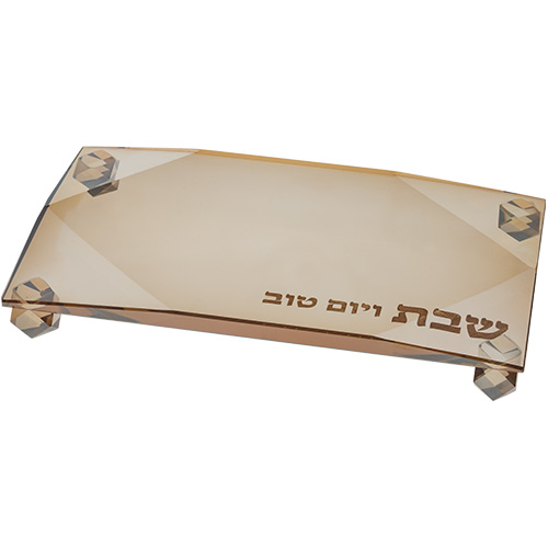 מגש קריסטל זהב יהלום לפמוטים