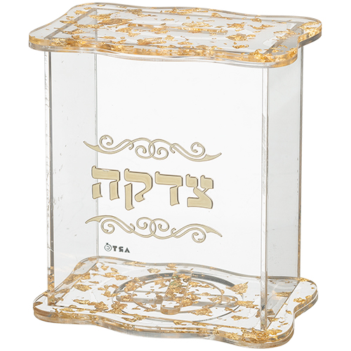 קופת צדקה דקורטיבית אקריליק זהב