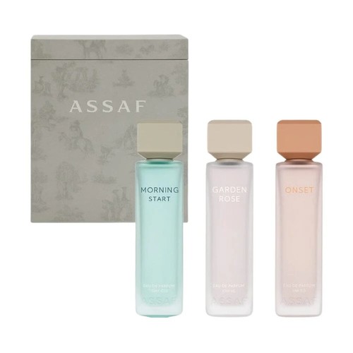 סט אסאף בוקר  - Assaf Miss Collection 200ML Mornign Start + 200ML Garden Rose + 200ML Onset