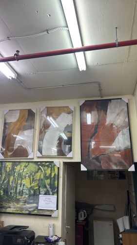 תמונת קנבס, בשילוב ציור יד