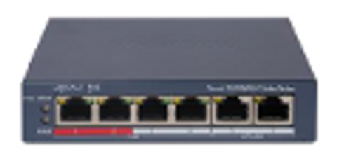 סוויץ/מתג 4+2 פורט 10/100/1000 POE CCTV מנוהל דגם DS-3E1506P-EI מבית HikVision