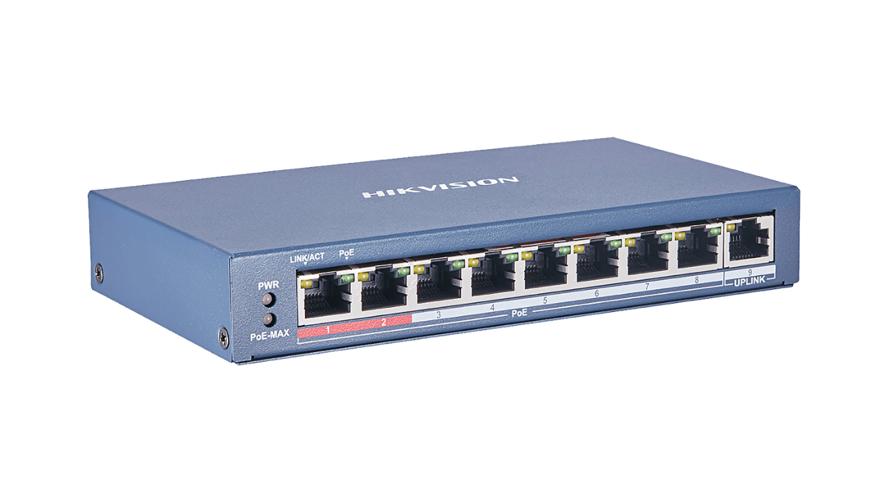 סוויץ/מתג 8+2 פורט 10/100 POE CCTV מנוהל דגם DS-3E1310P-EI_M מבית HikVision
