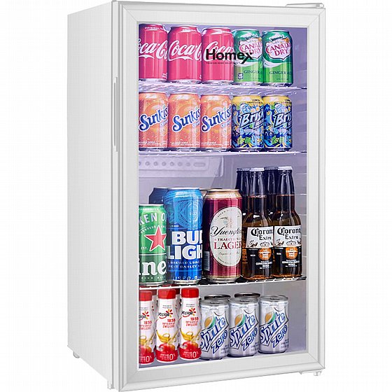 מקרר משקאות 90 ליטר ויטרינה לבן