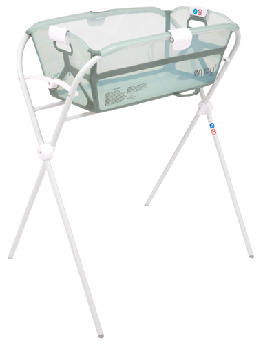 אמבטיה מתקפלת ENJOY עם מנגנון נעילה ופקק ריקון - טורקיז