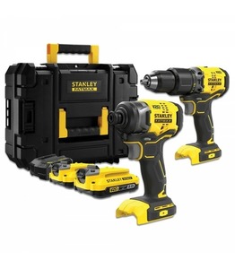 סט מברגת פוטר + אימפקט 20V Brushless + בארגז + 2 סוללות 4AH + מטען STANLEY