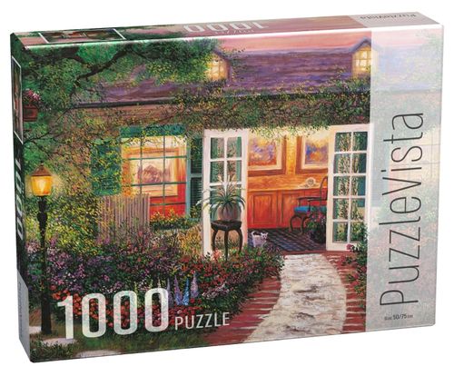 פאזל 1000 חלקים - בית כפרי פרחוני