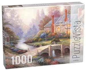 פאזל 1000 חלקים - גשר אבן ובית כפרי