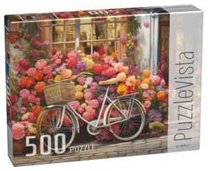 פאזל 500 חלקים - אופניים בגינה פורחת