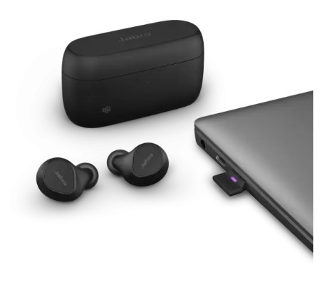 אוזניות אלחוטיות Jabra Evolve2 Buds USB-A MS True Wireless לעבודה היברידית