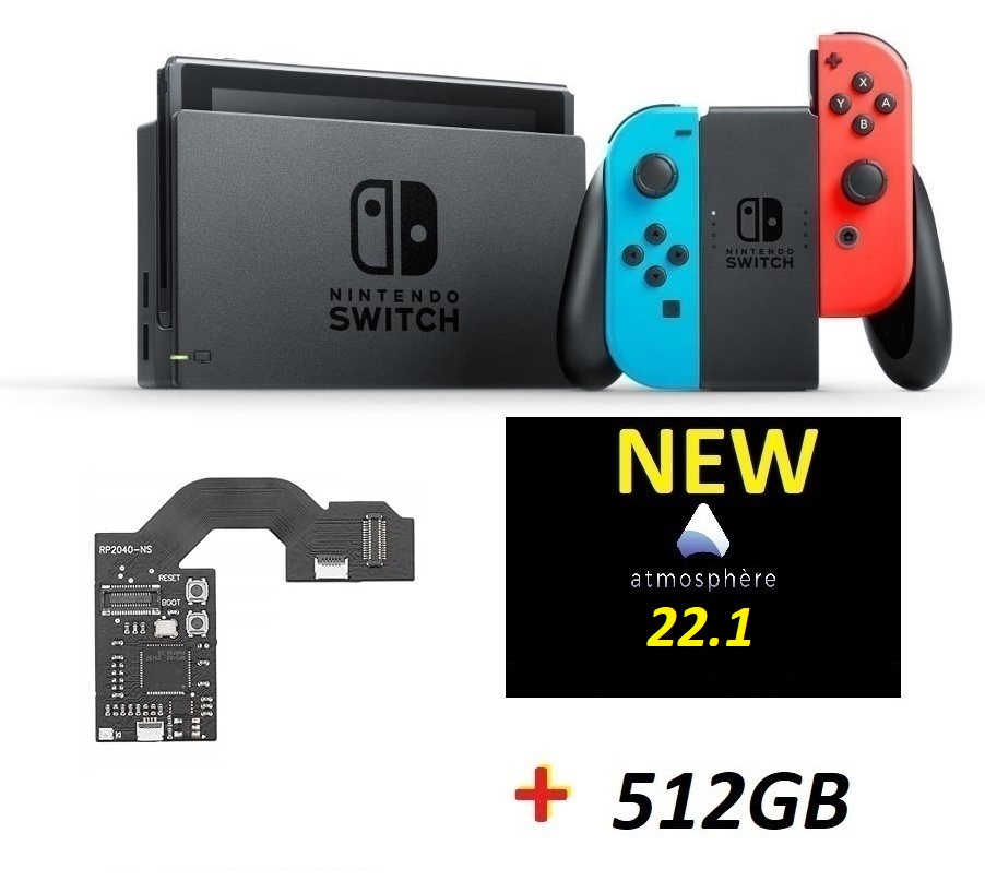 מכשיר Switch עם פריצה + כרטיס זכרון 512GB