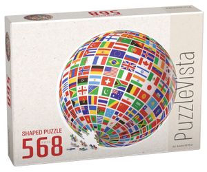 פאזל צורני 568 חלקים - גלובוס דגלי הארצות