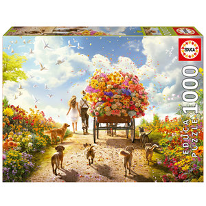 פאזל 1000 חלקים - הובלת פרחים