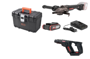 סט פטישון KU380 BL + משחזת זווית ku801.9 BRASHLESS   [ 1 סוללה 4 אמפר + מטען ]KU380.801