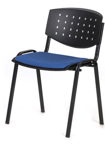 כסא אורח JOHN איטלקי גב פלסטיק מושב מרופד בד או דמוי עור רגלי מתכת  CHAIREXPRESS
