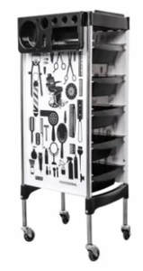 עגלת שירות מעוצבת צבע לבן  דגם BarberPRO- X11-6 