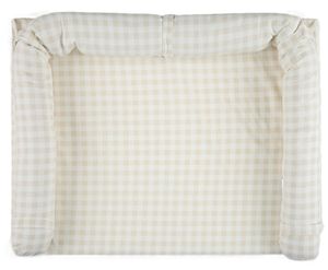 משטח החתלה לשידה 100% כותנה מקולקציית wonderland - שמנת משבצות