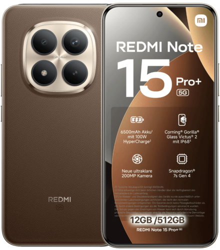 טלפון סלולרי Xiaomi Redmi Note 15 Pro Plus 5G 512GB 12GB RAM 