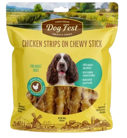 דוג פסט מקלות עוף לכלב 90 גר' dog fest לכלבים
