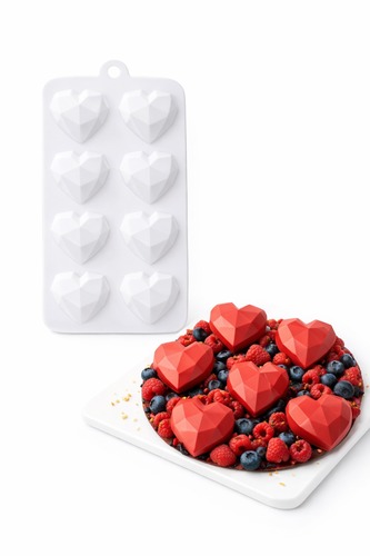 תבנית סיליקון לב יהלום קטן