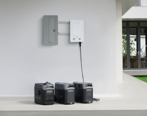 קיט סולארי ECOFLOW - תחנת כח DELTA3600 קיבולת 7.2Kwh -הספק 3.6KW + תא הרחבה+ גנרטור חכם + סט 3 פאנלים סולאריים 540W