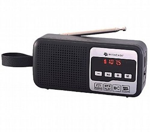רדיו FM דיגיטלי כולל Bluetooth וטעינה סולארית Miracase 500MFMR - בצבע שחור/כסוף