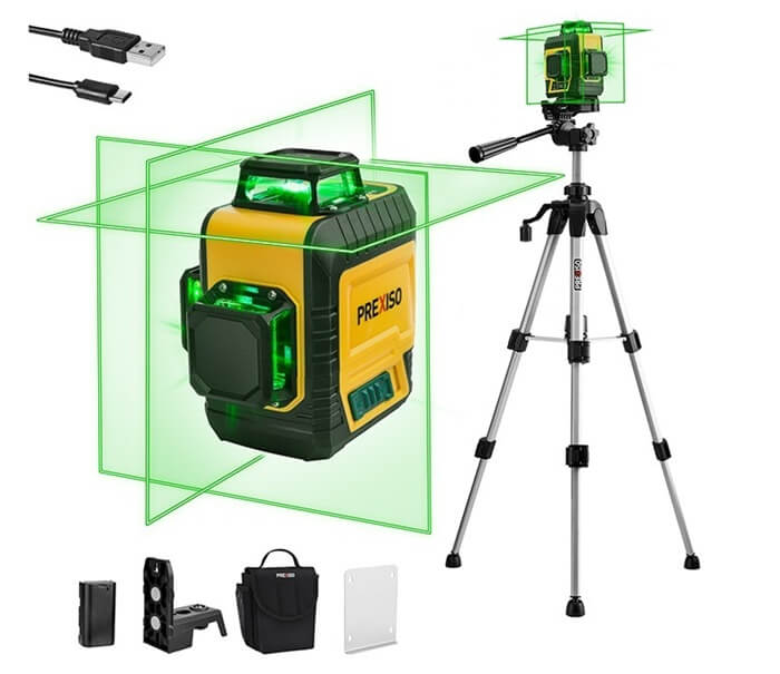 פלס לייזר ירוק 360° בסט עם חצובה PLC3-360GT פרקסיסו PREXISO