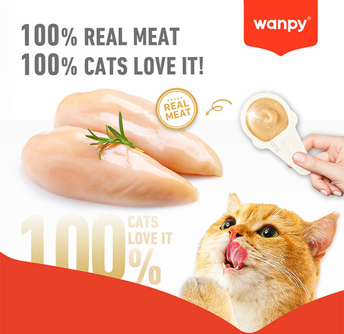 וונאפי ליקוקי כפיות עוף לחתול 160 גרם Wanpy Salmon Lickable Cream