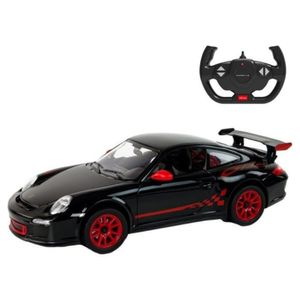 מכונית שלט פורשה גי טי 3 שחורה/לבנה  - RASTAR RC PORSCHE GT3 RS 1:14 BLACK