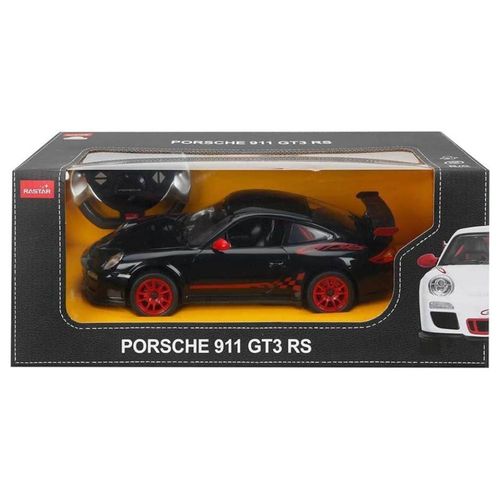 מכונית שלט פורשה גי טי 3 שחורה/לבנה  - RASTAR RC PORSCHE GT3 RS 1:14 BLACK