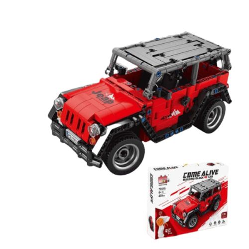 ג'יפ שטח אדום להרכבה נטענת 448 חלקים ושלט RC רחוק - Pingao Blocks 511490 1:16
