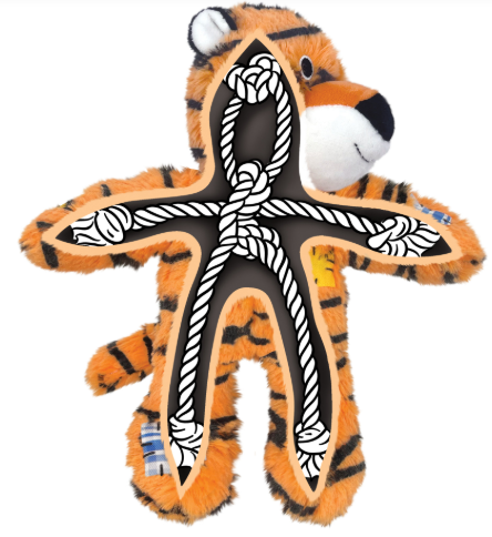 משחק לכלב קונג בובת קשרים פראית ג'ירף - Kong Wild Knots Giraffe Dog Toy
