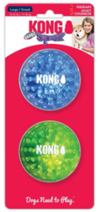 משחק לכלב קונג זוג כדורי סקוויז גאודז - Kong Squeezz Geodz Balls 2pk L