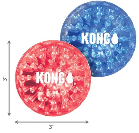משחק לכלב קונג זוג כדורי סקוויז גאודז - Kong Squeezz Geodz Balls 2pk L