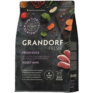  גרנדורף פרש ברווז ובטטה מיני מזון הוליסטי והיפואלרגני ללא דגנים עם פרוביוטיקה חיה לכלבים בוגרים 3 ק"ג  GRANDORF FRESH