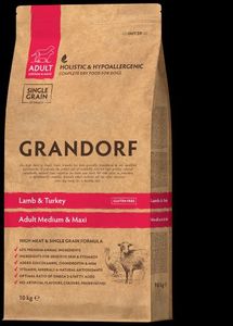 גרנדורף כבש מזון הוליסטי והיפואלרגני לכלבים בוגרים מגזעים בינוניים וגדולים 10 ק"ג  GRANDORF