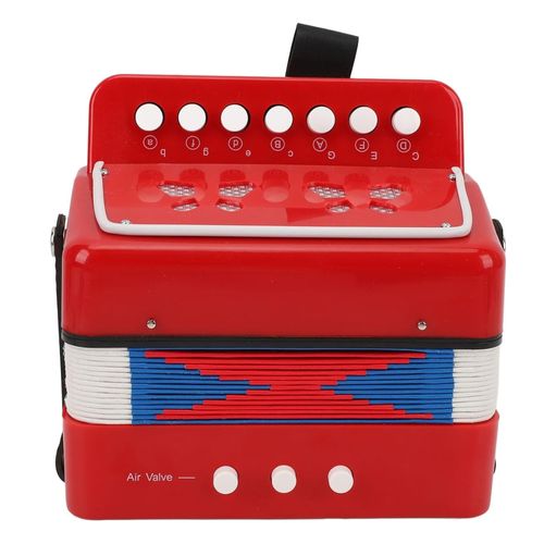 אקורדיון מיני לילדים Asixxsix דגם 7KEYS2BASS - כלי נגינה חינוכי עם 7 מקשים ו-2 בס, רצועת נשיאה ומדריך למידה למתחילים