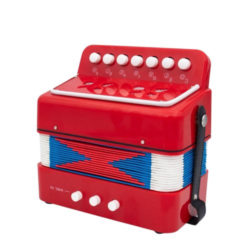 אקורדיון מיני לילדים Asixxsix דגם 7KEYS2BASS - כלי נגינה חינוכי עם 7 מקשים ו-2 בס, רצועת נשיאה ומדריך למידה למתחילים
