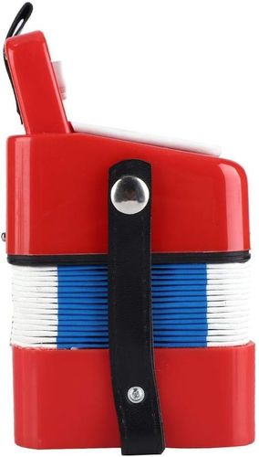 אקורדיון מיני לילדים Asixxsix דגם 7KEYS2BASS - כלי נגינה חינוכי עם 7 מקשים ו-2 בס, רצועת נשיאה ומדריך למידה למתחילים