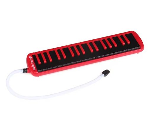 מלודיקה 37 קלידים KS-F37SRED בצבע אדום - מכשיר נגינה איכותי עם לוחות קנים מנחושת ותיק נשיאה מצורף