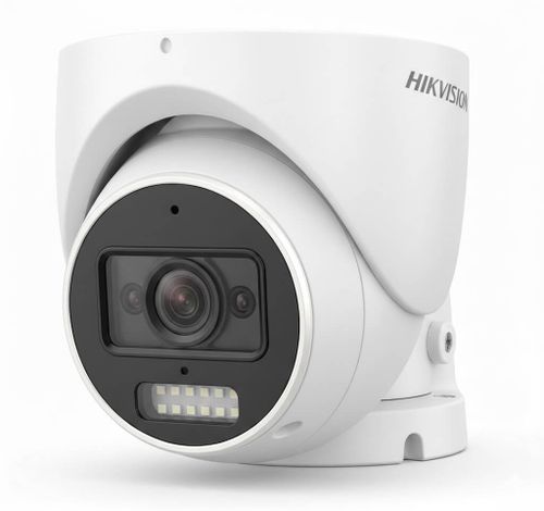 Hikvision DS-2CE78K0T-LXTS | מצלמת טורט 3K (5MP) עם סירנה, שמע דו-כיווני ותאורה היברידית עוצמתית