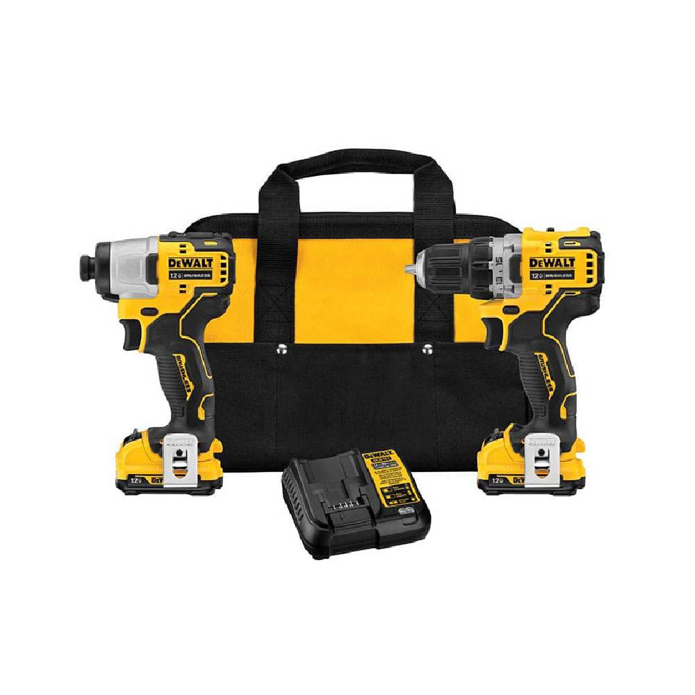 סט 12V מברגת איפקט + מברגה / מקדחה + שתי סוללות 2.0AH DCK221P2