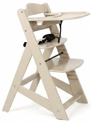 כיסא אוכל רב שלבי Modular עשוי עץ מלא עם מגש ורתמות - חרס