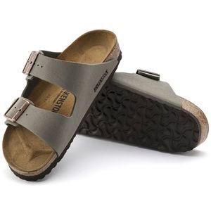 בירקנשטוק כפכפי גברים אריזונה סטון Birkenstock Arizona Birko-Flor Nubuck Stone