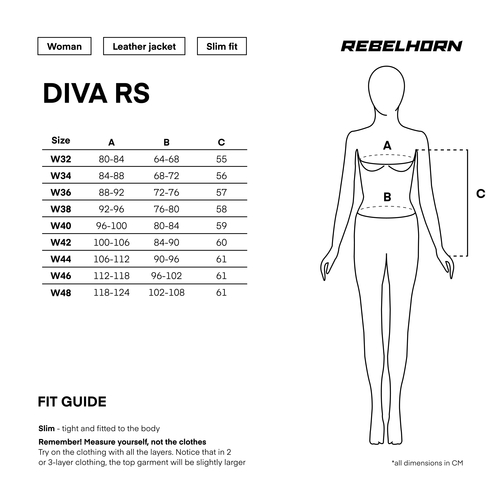 מעיל עור לנשים רבלהורן שח/כח - DIVA RS LEATHER 