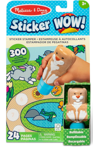 Sticker WOW! חוברת מדבקות 24 דפים עם מכשיר הדבקה אוטומטי ו 300 מדבקות - ארנב 1