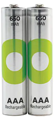 2 סוללות נטענות GP RECYKO AAA 650MAH ג'י פי