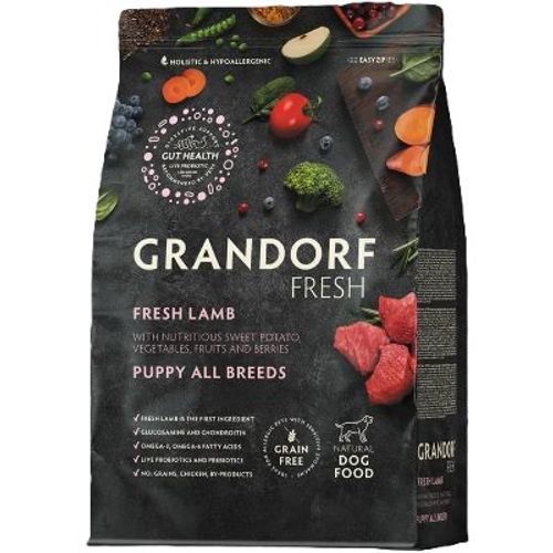  גרנדורף פרש כבש ובטטה מזון הוליסטי והיפואלרגני ללא דגנים עם פרוביוטיקה חיה לגורי כלבים, כלבות בהריון ומניקות מכל הגזעים 10 ק