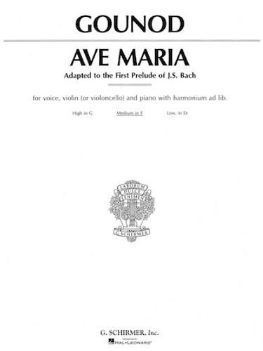 ספר תווים לשירה Ave Maria Medium Voice Vocal Solo
