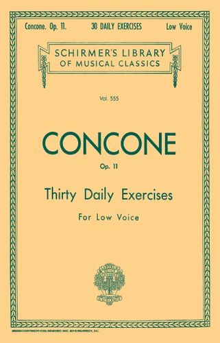 ספר תווים לשירה Joseph Concone - 30 Daily Exercises, Op. 11
