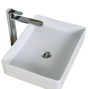 כיור חרס מונח 37X60X12 ס"מ - מלבני לבן מבריק AB